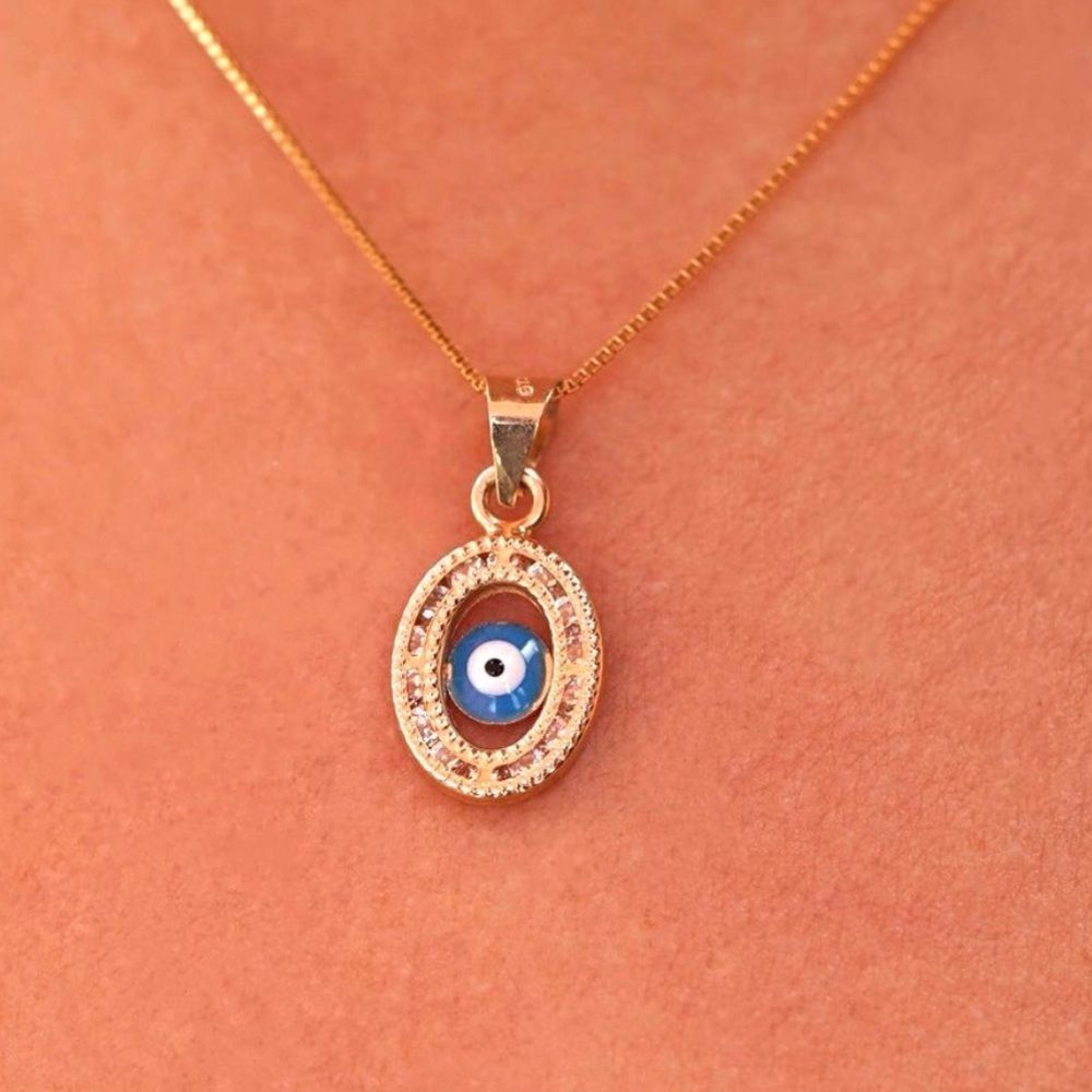 Evil Eye 14k Solid Gold Pendant